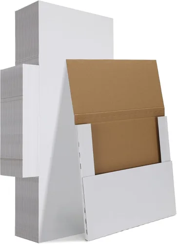 Miniatura 14 de HORLIMER - Cajas de envío pequeñas de 7x5x2, conjunto de 50, caja de cartón corrugado blanca para envío de correspondencia
