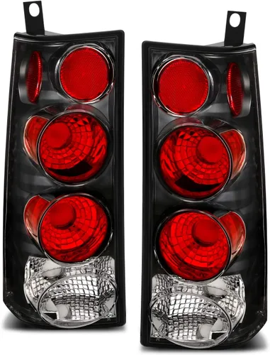 Miniatura 2 de AmeriLite Conjunto de repuesto de luces traseras de halo con lámparas de freno para 2003-2019 Chevy Express/GMC Savana Van Euro - lado del pasajero