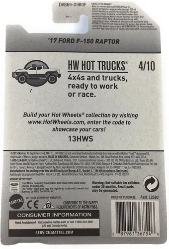 Miniatura 4 de Hot Wheels 2017 HW Hot Trucks '17 Ford F-150 Raptor 129/365, Blanco