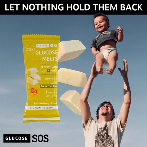 Miniatura 8 de Comprimidos de Glucosa SOS que se Derriten Hechos con Polvo de Dextrosa, Puré de Frutas Natural, Azúcar, Comprimidos de Glucosa, Suplemento