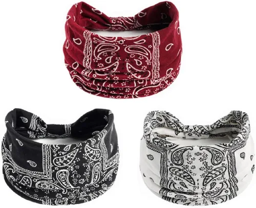 Miniatura 37 de K-Elewon Paquete de 3 diademas elásticas anchas para mujer, bandas para el cabello para yoga, deportes