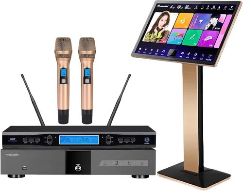 Nueva máquina de karaoke profesional KV-V5 de Wellzweider con micrófono inalámbrico, pantalla táctil capacitiva de 22 pulgadas, reproductor de cine