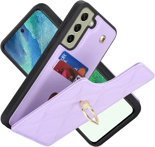 Miniatura 2 de Lipvina Funda para Samsung Galaxy S22 5G con tarjetero para mujer, tarjetero de crédito, soporte de anillo de soporte, funda tipo cartera
