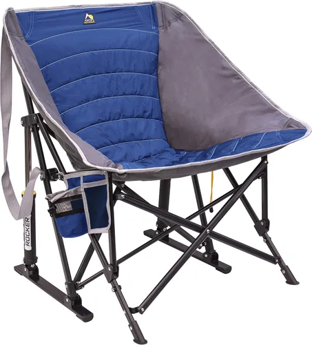 Miniatura 16 de GCI Outdoor - Mecedora plegable estilo sling para exteriores con portavasos y bolsillo para teléfono Rojo