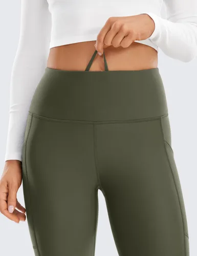 Miniatura 3 de CRZ YOGA Leggings con forro polar para mujer con bolsillos de 25 pulgadas, pantalones térmicos cálidos de cintura alta, pantalones casuales