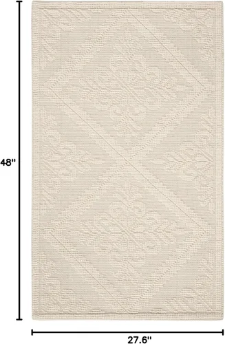 Miniatura 2 de SAFAVIEH Vermont Collection - Alfombra decorativa de 2 pies 3 pulgadas x 4 pies, color marfil, lana hecha a mano, ideal para zonas de alto tráfico