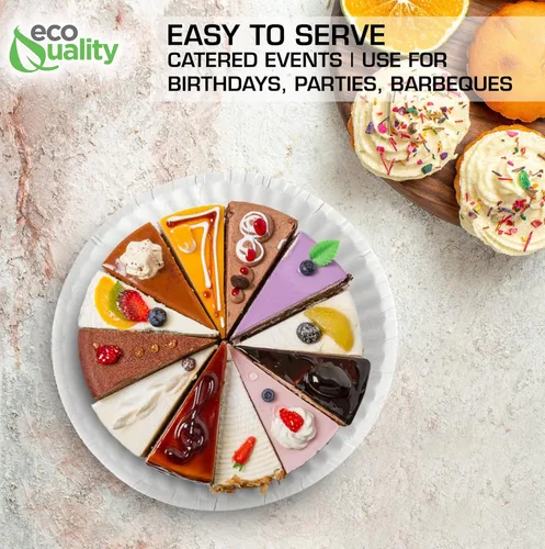 Miniatura 8 de EcoQuality Platos de papel desechables blancos de 6 pulgadas, sin revestimiento, pequeños, platos de papel blanco desechables para todos los días