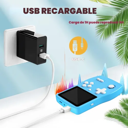 Miniatura 4 de Juegos de mano de 32 bits para niños precargados 139 videojuegos, reproductor de videojuegos portátil con pantalla IPS de 3.0 pulgadas y batería