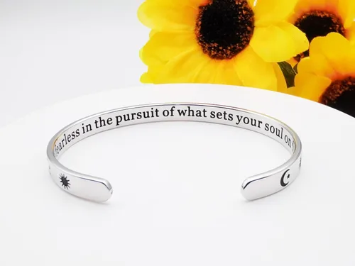 Miniatura 277 de Pulseras inspiradoras para mujer, joyería de acero inoxidable, con refranes, pulsera motivacional con mensaje oculto, pulseras grabadas para mejor