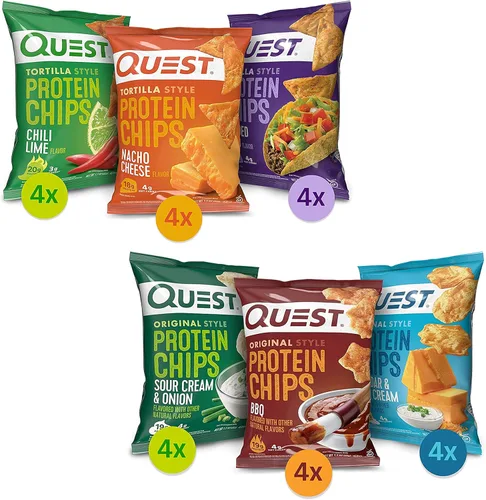 Quest Nutrition Paquete de variedad de chips de proteína, alto contenido en proteínas, bajo en carbohidratos, 24 unidades