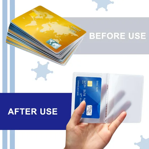 Miniatura 5 de Chivao Juego de 2 fundas de plástico transparente para tarjetas de crédito, fundas de plástico para tarjetas de crédito, portafolios para hombres