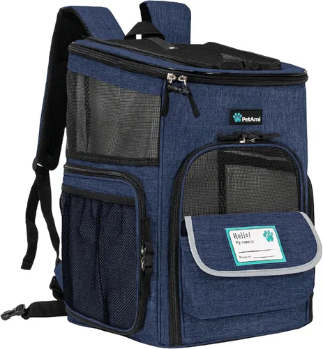 Miniatura 12 de PetAmi Mochila transportadora para perros, mochilas para gatos aprobadas por aerolíneas para transportar gatos pequeños y grandes, mochila