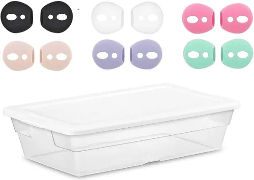Miniatura 4 de JNSA Fundas para AirPods compatibles con AirPods 2/AirPods 1/EarPods, auriculares antideslizantes ultrafinos de silicona, 6 pares, 6 pares de 6 6