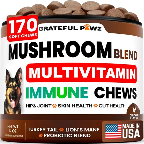 Miniatura 7 de Multivitamínico masticable con glucosamina para perros, vitaminas y suplementos para perros, multivitamínico para adultos mayores y cachorros