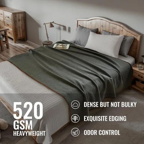 Miniatura 5 de ACUSHLA - Manta de campamento de 80% lana merina, suave, cálida y gruesa, manta para cama, sofá, exteriores, camping, viajes, dormir en el auto