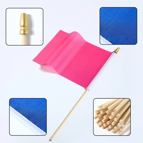 Miniatura 3 de ZXvZYT Paquete de 100 banderas de color sólido, pequeñas, pequeñas, lisas, blancas, rojas, amarillas, verdes, naranjas, azules, negro, morado, rosa