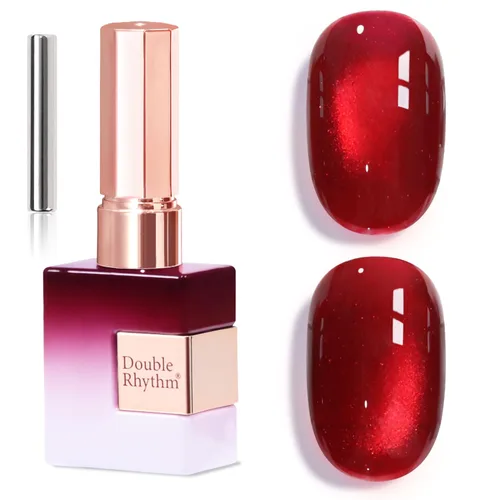 Miniatura 31 de Double Rhythm Esmalte de gel Jelly Glass de ojo de gato con imán, 0.5 onzas líquidas, brillo holográfico, brillante, translúcido