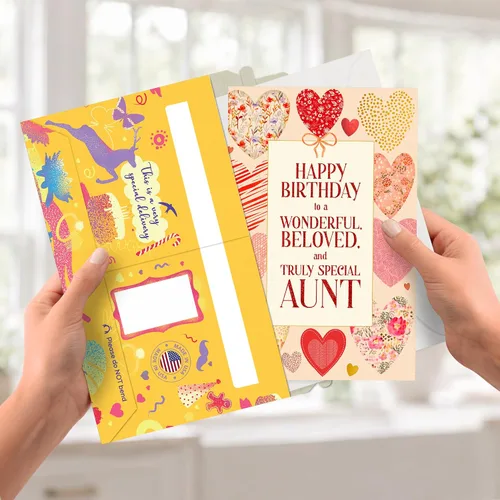Miniatura 4 de Prime Greetings Tarjeta de cumpleaños para tía, hecha en Estados Unidos, tarjeta gruesa con sobre de primera calidad empaquetada en un correo