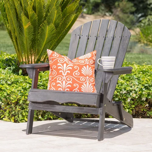 Miniatura 2 de Christopher Knight Home Hanlee - Silla Adirondack plegable de madera de acacia, color gris oscuro