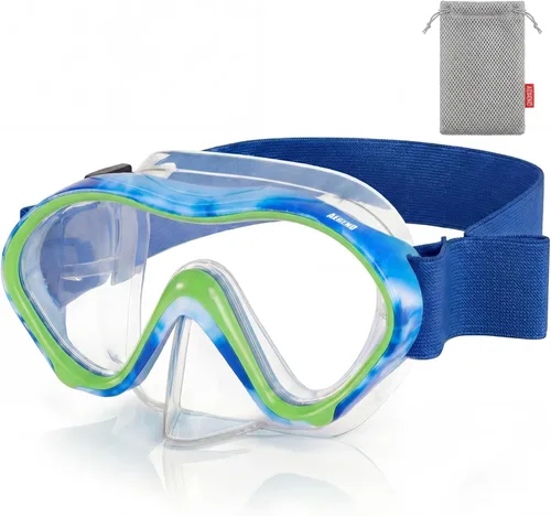 Miniatura 19 de Aegend Gafas de natación para niños con cubierta de nariz para niños de 3 a 15 años, correa de tela tejida, antivaho sin fugas