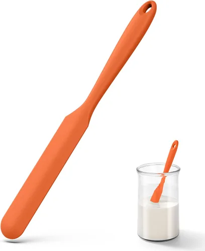 Miniatura 10 de U-Taste Espátula de silicona para frasco de masa madre: esparcidor de mermelada largo y delgado de grado alimentario, palo de agitación resistente