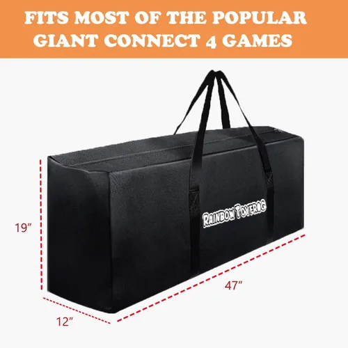 Bolsa de lona gigante de 4 en una fila para conectar juegos, fácil almacenamiento y transporte para un tamaño real Jumbo 4 para anotar, conectar