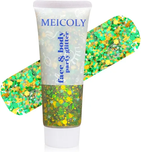 Miniatura 17 de MEICOLY Purpurina corporal roja, blanca y azul, accesorios del 4 de julio, purpurina para el cabello para niños, atuendos del 4 de julio