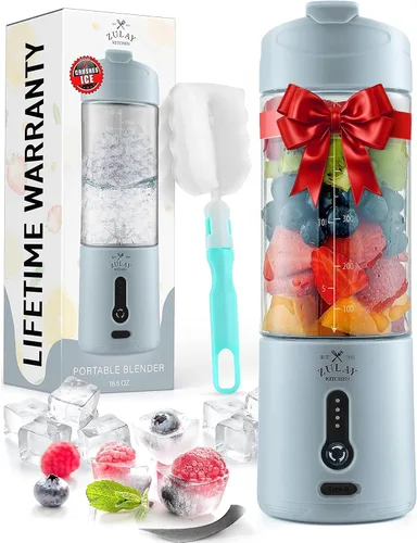 Zulay Kitchen Licuadoras personales de 18 onzas que trituran el hielo, licuadora de viaje inalámbrica recargable por USB-C, licuadora portátil de