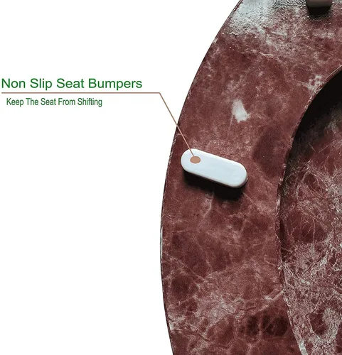 Miniatura 5 de J&V Textiles Asiento redondo para inodoro con bisagra fácil de limpiar y cambiar (borgoña)*