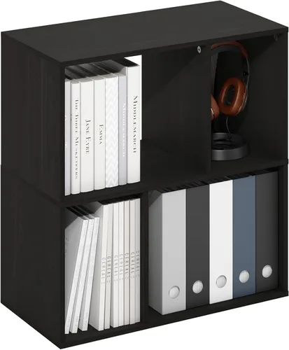 Miniatura 46 de Furinno Fulda Estantería de Libros, Estantería Estrecha de 2 Niveles, Librero con Estante de Almacenamiento de 6 Pulgadas de Ancho, 9.3 x 5.9 x 21.2
