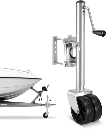 Miniatura 13 de VEVOR Gato de remolque con rueda, capacidad de carga de 1000 libras, gato giratorio de alta resistencia para remolque de barco con una sola rueda