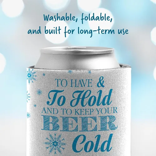 Miniatura 4 de VictoryStore Enfriadores de latas y bebidas: Boda de invierno personalizada para tener y sostener enfriadores de latas de boda (150)