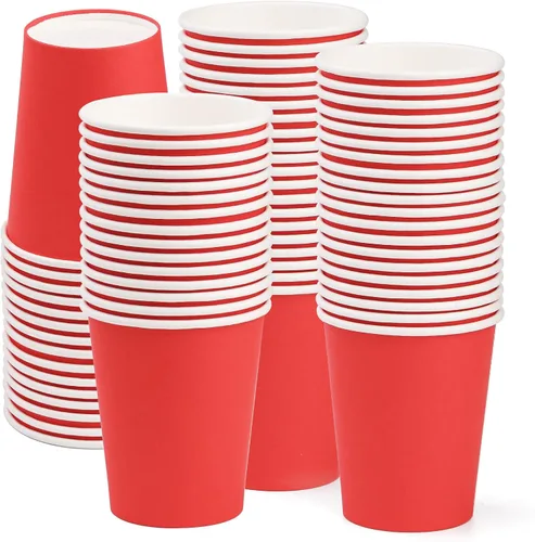 Miniatura 23 de Vasos de papel de 8 onzas, paquete de 25 unidades, vasos de café de papel desechables, para bebidas calientes o frías, para Halloween, fiestas, Negro