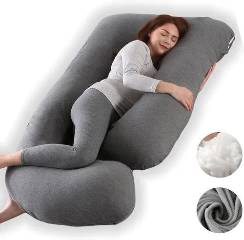 Miniatura 10 de ALLOPERA Almohada de embarazo de 57 pulgadas para dormir, almohada de apoyo de cuerpo completo con funda extraíble lavable para comodidad