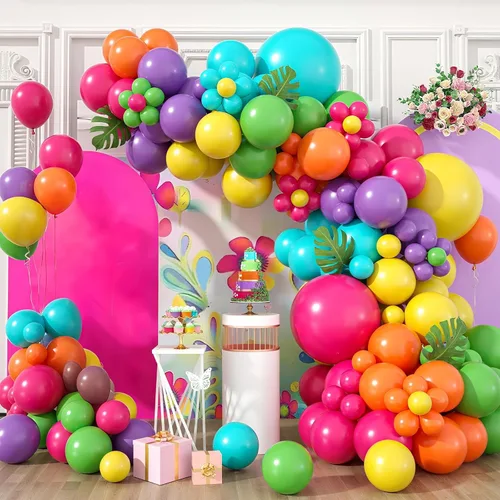 Miniatura 11 de Kit de guirnalda de arco de globos de Halloween, globos negros y rosados, globos de murciélago de aluminio fantasma para la familia, fondo de fiesta