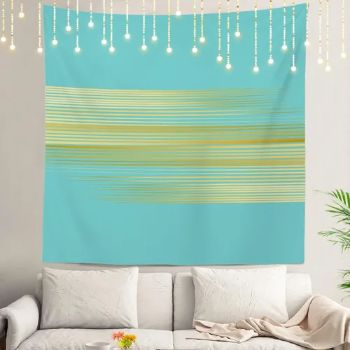 Miniatura 100 de Shrahala Tapiz de pared azul brillante, acuarela azul degradado para colgar en la pared, tapiz grande decorativo de fibra de poliéster, dobladillo