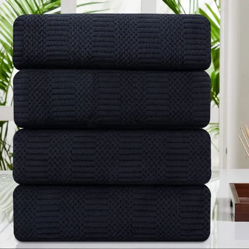 Miniatura 28 de Juego de 8 toallas de baño extra grandes azules - 2 toallas de baño extra grandes, 2 toallas de mano, 4 toallas faciales - 600GSM suaves, altamente