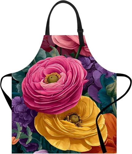 Delantal de cocina para el hogar, cocina, horneado, jardinería, para mujeres y hombres, con 2 bolsillos, impermeable, 32 x 28 pulgadas