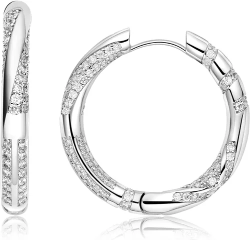 Aretes de aro de colores plateados para mujer, aretes de aro cuadrados de cristal dorado con circonita cúbica para niñas, Oro amarillo Plata,