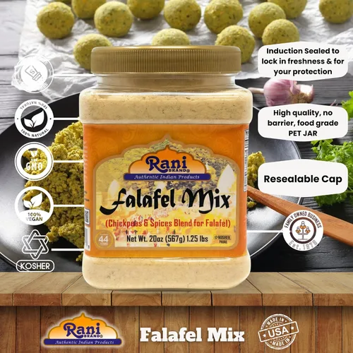 Miniatura 8 de Rani Mezcla para Falafel (Mezcla de garbanzos y especias para Falafel) 20 onzas (1.25 libras) 567g Frasco PET ~ Apto para gluten SIN TRANSGÉNICOS