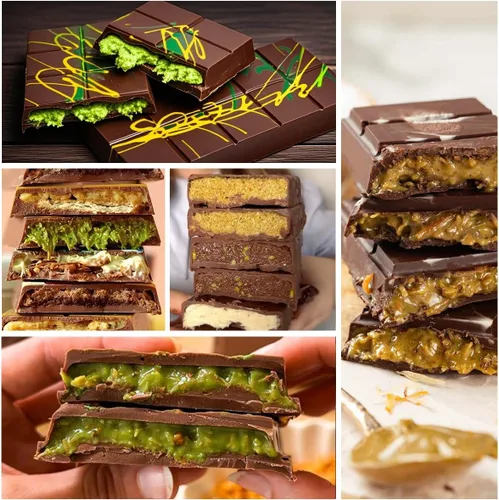 Miniatura 6 de FUNBAKY Dubai Molde de silicona para barra de chocolate, cavidades de 1 pulgada de profundidad, molde grande y grueso, ideal para rellenar chocolate