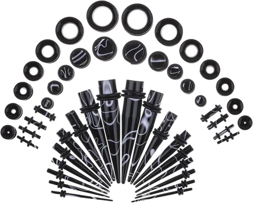Miniatura 8 de Memsion - Kit de estiramiento para la oreja, 50 piezas, kit de perforación, aretes de calibre 00, 14