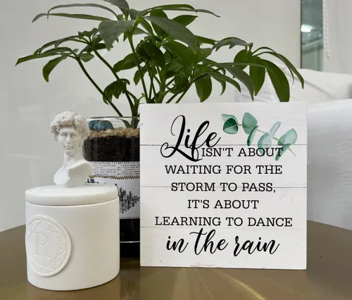 Miniatura 5 de Letreros de madera inspiradores, caja de madera, decoración de escritorio, letrero positivo para decoración del hogar, regalo de motivo, Life isn't