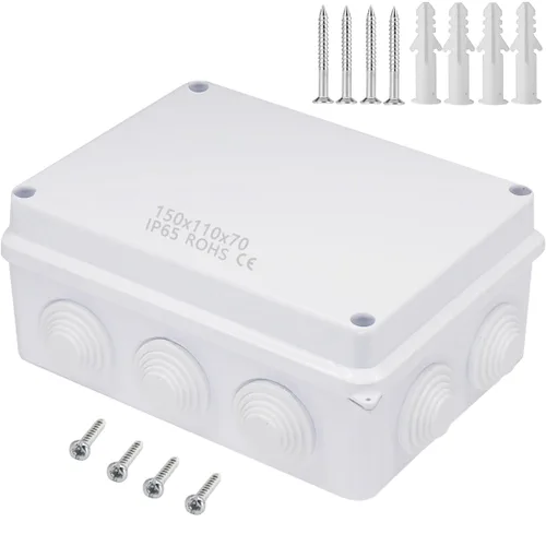 Miniatura 10 de Zulkit Caja de conexiones de plástico ABS IP55 a prueba de polvo e impermeable, cajas eléctricas universales para proyectos, carcasa, color blanco