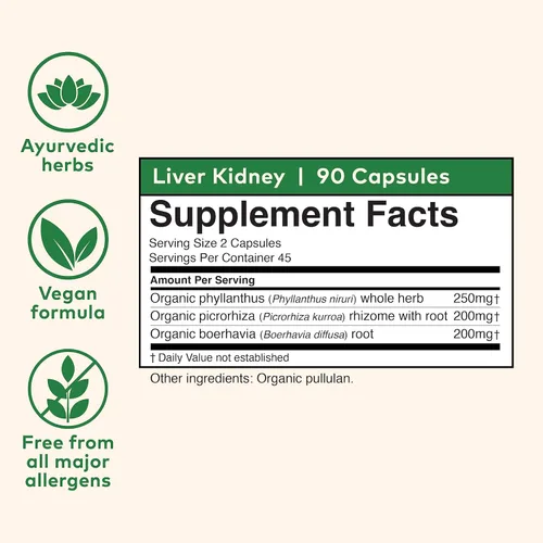 Miniatura 6 de ORGANIC INDIA Suplemento Herbal para Hígado y Riñón - Desintoxica y Rejuvenece, Apoya la Función Saludable del Hígado y los Riñones, Vegano, Sin