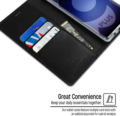 Miniatura 4 de GOOSPERY Blue Moon Wallet para Samsung Galaxy Note 8 Case (2017) Funda de cuero con tapa (Negro)