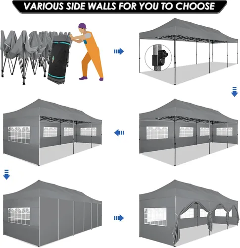 Miniatura 149 de COBIZI Tienda de campaña desplegable de 6.6 x 6.6 pies, toldo resistente, fácil de instalar, impermeable, para exteriores, fiestas, playa, jardín