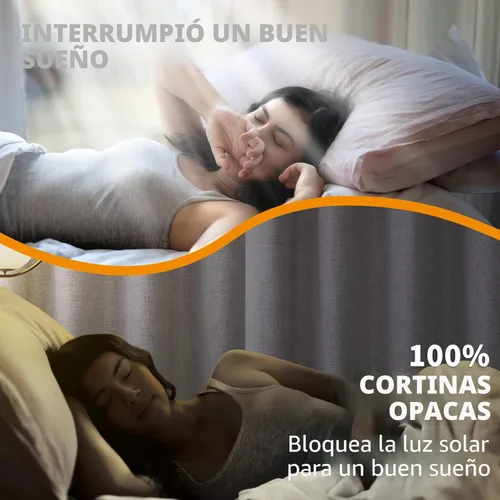Miniatura 2 de YoungsTex - Cortinas opacas de lino de 63 pulgadas de largo, con ojales, aislamiento térmico, cortinas opacas para sala, cortinas de oscurecimiento