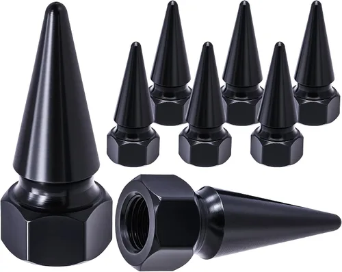 Miniatura 28 de 4 piezas de tapas de válvula de rueda con forma de punta, tapa de aire de aluminio para automóviles, cubiertas universales de válvula de rueda a