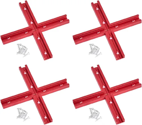 Miniatura 8 de Pista T de 48 pulgadas con tornillos para madera, perfil de doble corte universal en T con agujeros de montaje preperforados, carpintería, arenado
